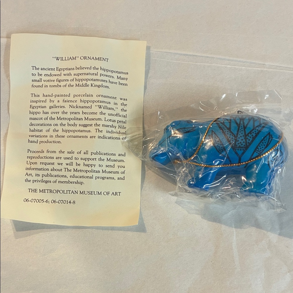 Blue Hippopotamus Ornament